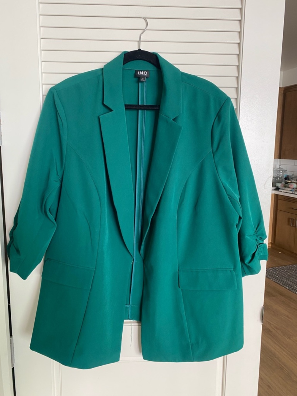 INC International Concepts Teal Open-Front Blazer